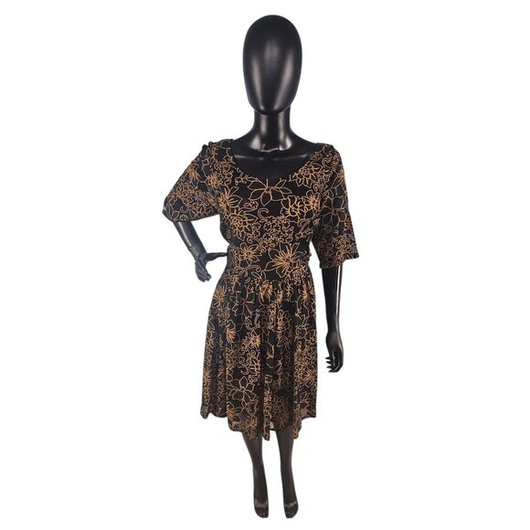 Plenty by Tracy Reese Dresses & Skirts - Black and Gold Floral Shimmer Cocktail Dress / Party Dress - Plenty Dresses by T